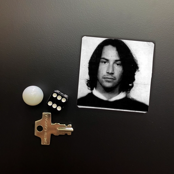 Keanu Reeves Mugshot Square Magnet Madcap And Co