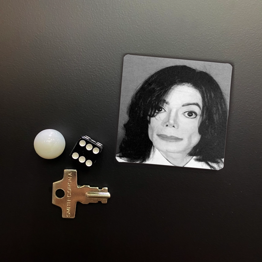Michael Jackson Mugshot Square Magnet
