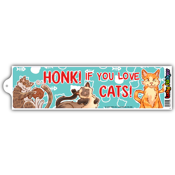 Honk If You Love Cats Vinyl Bumper Sticker – Madcap & Co