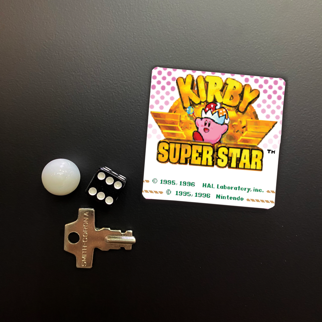 Kirby Superstar Game Start Screen Square Magnet