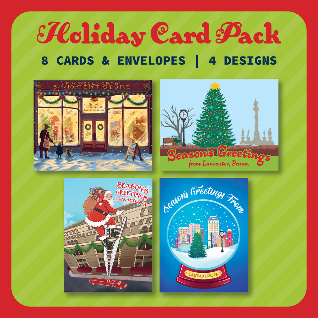 Lancaster, Pennsylvania Christmas/Holiday Greeting Card Pack - 8 Cards & Envelopes