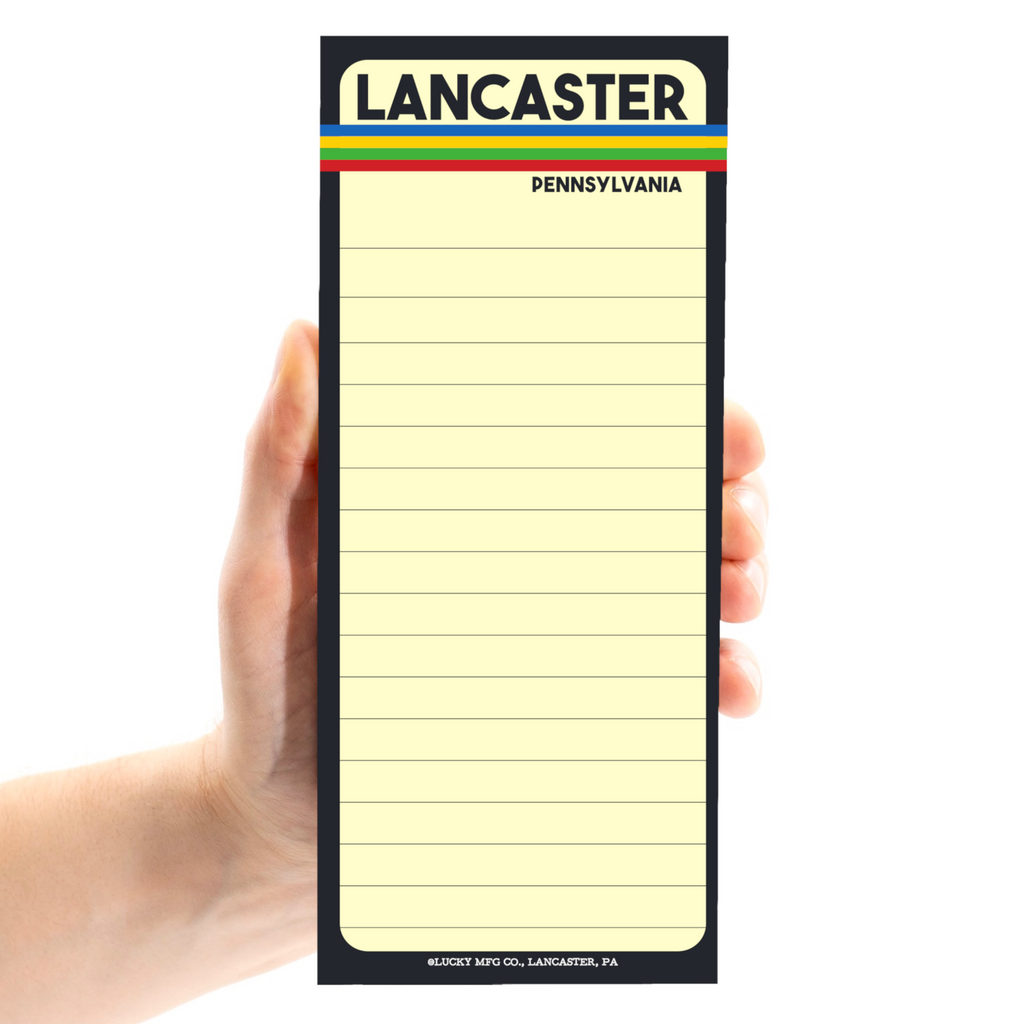 Lancaster, PA Rainbow Stripes Magnetic Notepad