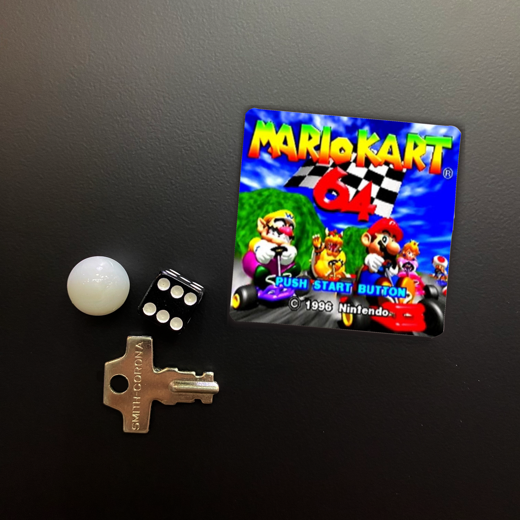 Mario Kart 64 Game Start Screen Square Magnet