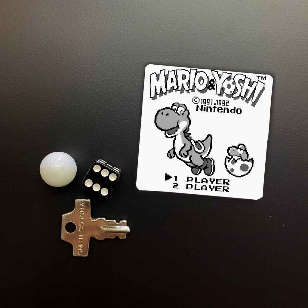 Mario & Yoshi Game Start Screen Square Magnet