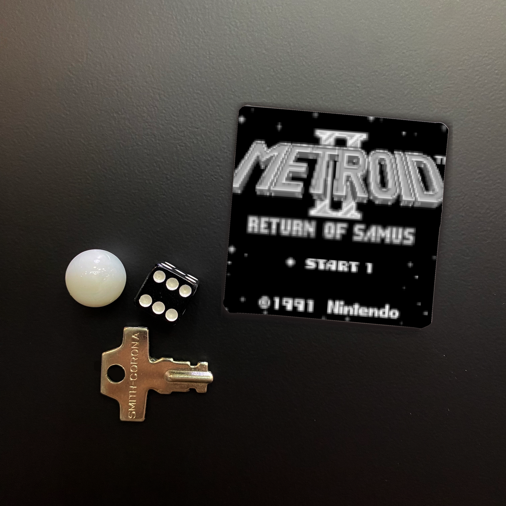 Metroid II Game Start Screen Square Magnet