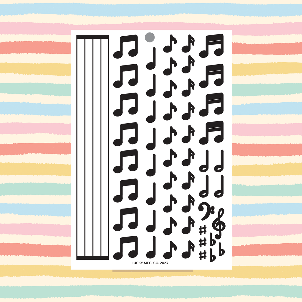 Music Notes 4x6 Vinyl Sticker Sheet