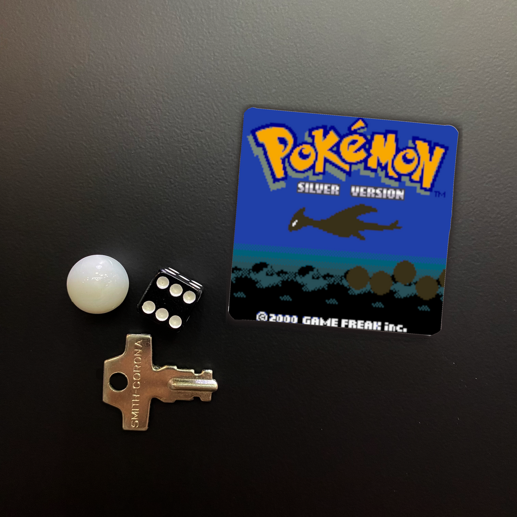 Pokemon Silver Game Start Screen Square Magnet