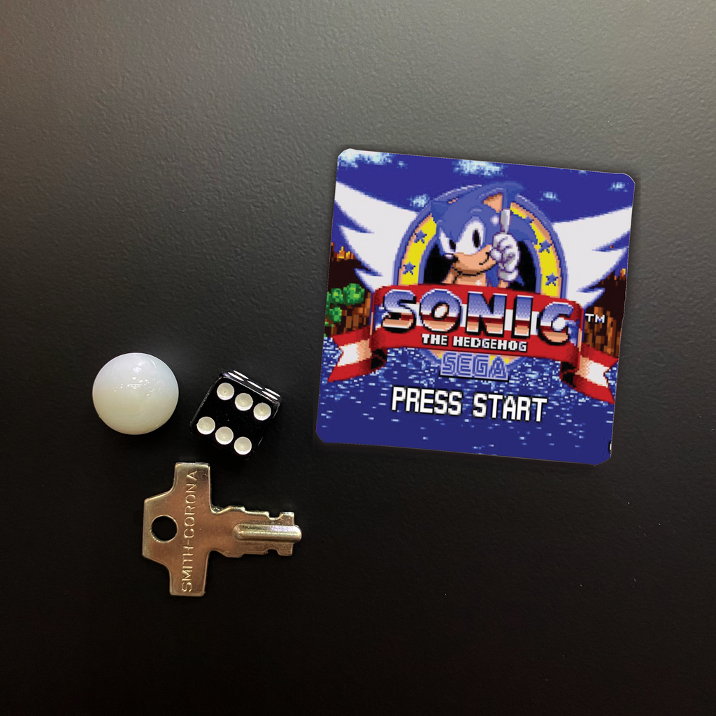 Sonic The Hedgehog Game Start Screen Square Magnet