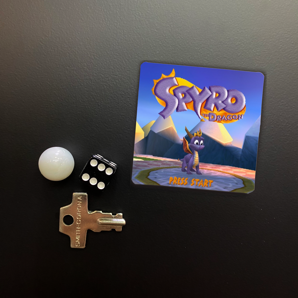 Spyro the Dragon Game Start Screen Square Magnet