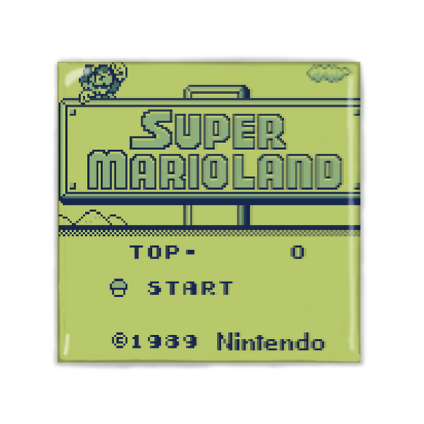 Super Mario Land Game Start Screen Square Magnet – Madcap & Co