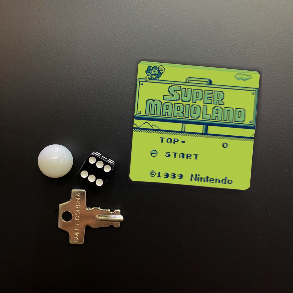 Super Mario Land Game Start Screen Square Magnet