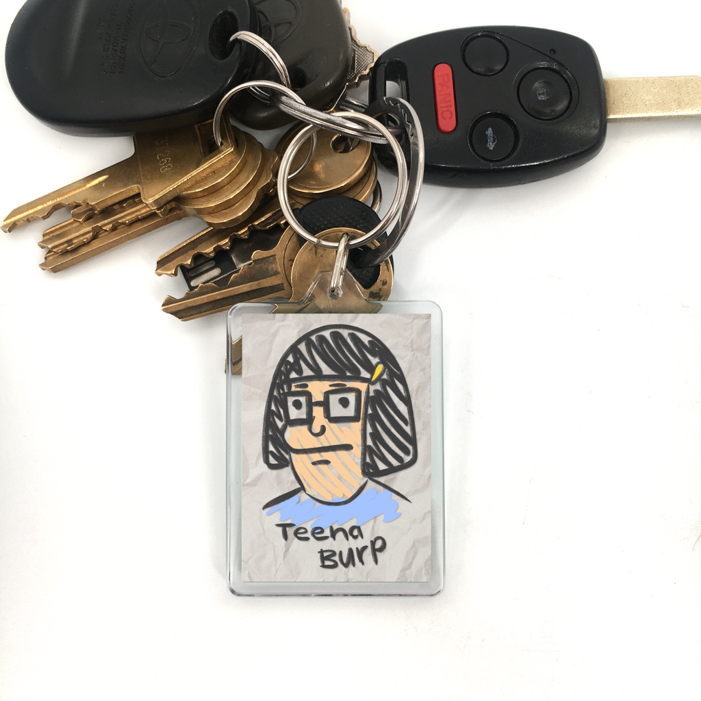 Teena Burp Parody Plastic Keychain
