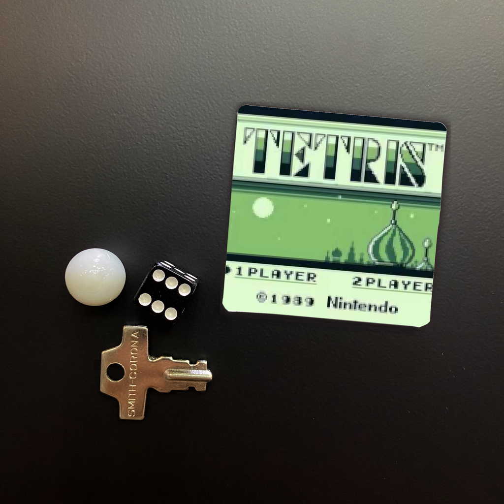 Tetris Game Start Screen Square Magnet