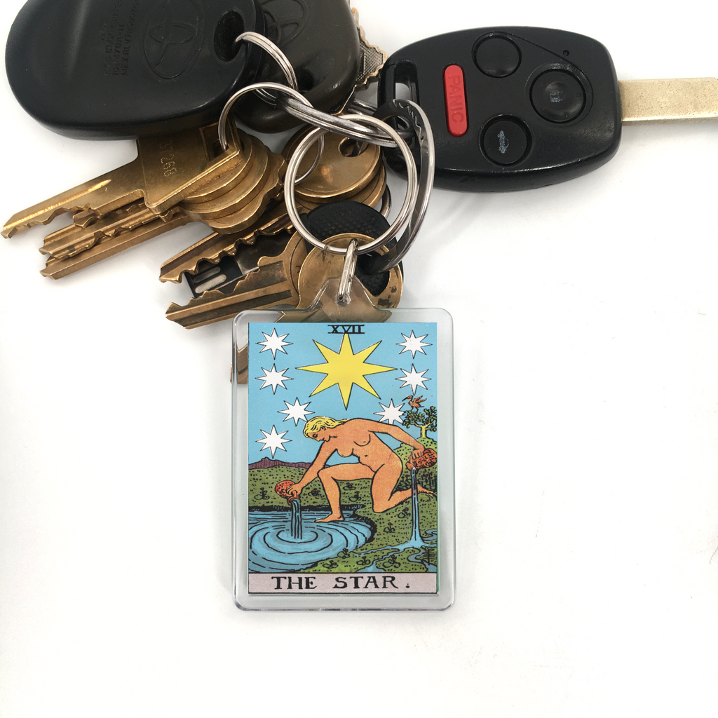The Star Tarot Card Plastic Keychain