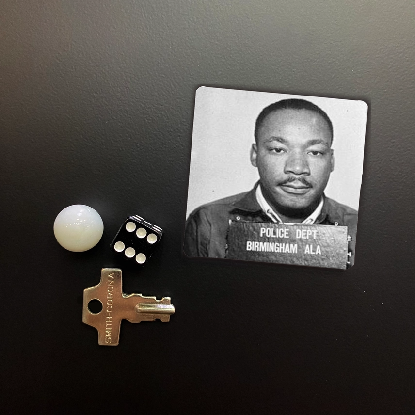 Martin Luther King Jr. Mugshot Square Magnet