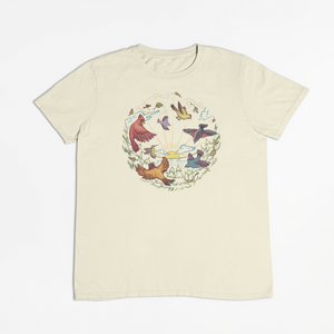 Birds & Sunset Illustration T-Shirt