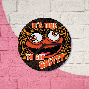 Philadelphia Flyers Time to Get Gritty Glass Wall Clock
