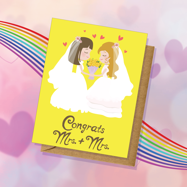 Congrats Mrs And Mrs Lesbian Wedding Card Madcap And Co