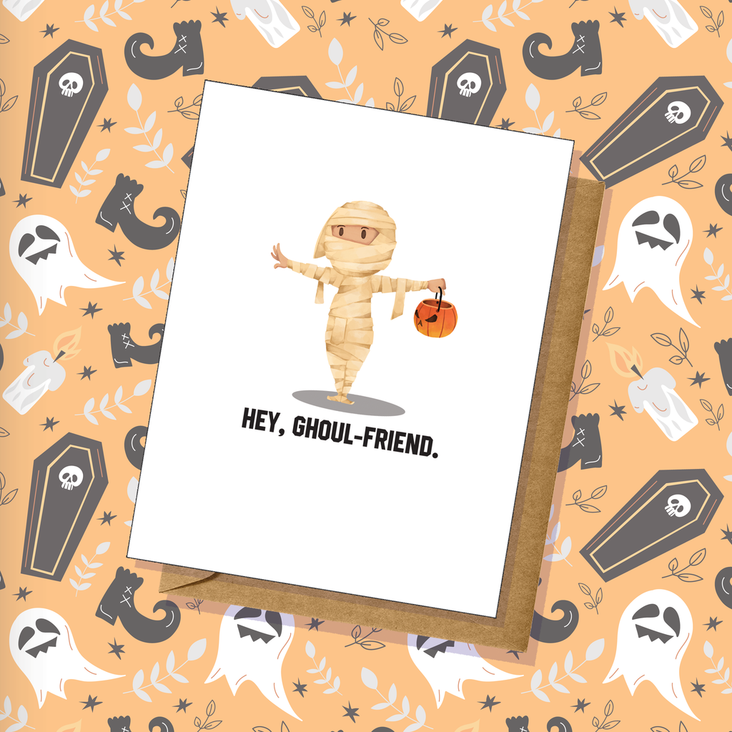 Halloween "Hey, Ghoul-Friend" Simple Greeting Card