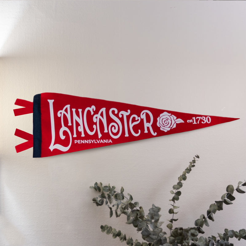 Lancaster Pa Established 1730 Rose Pennant || Lancaster City || Lancaster County