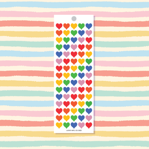 Mini Rainbow Hearts Vinyl Sticker Strip