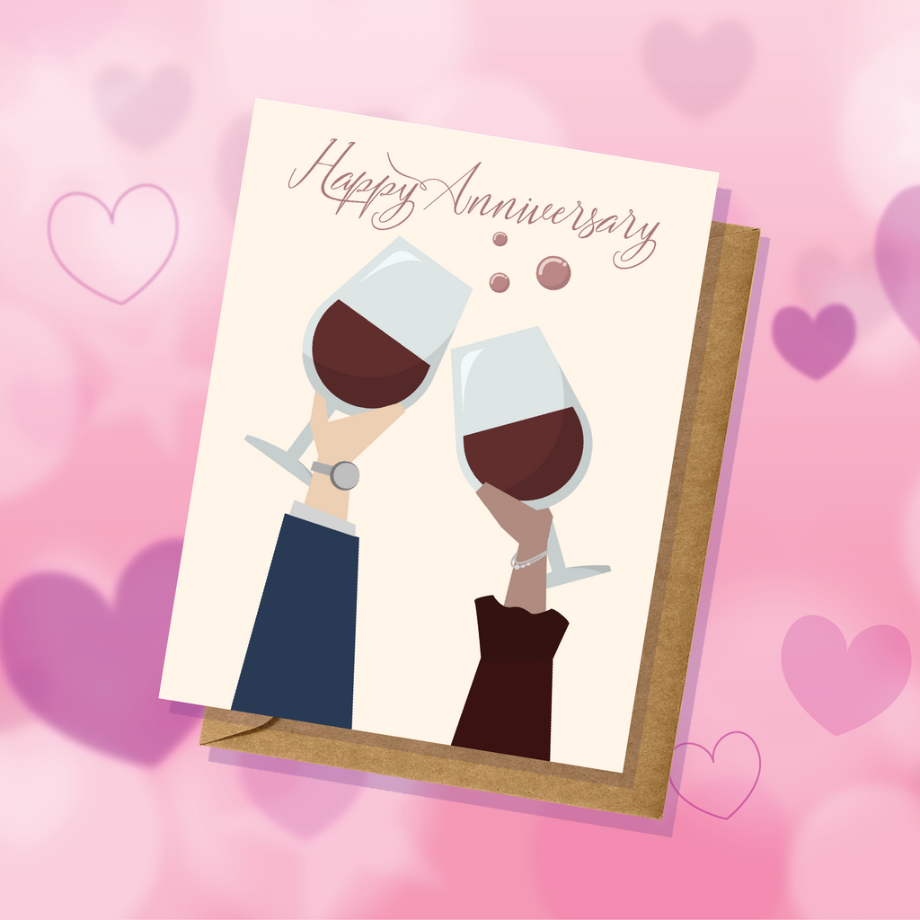 Wine Glasses Happy Anniversary Card