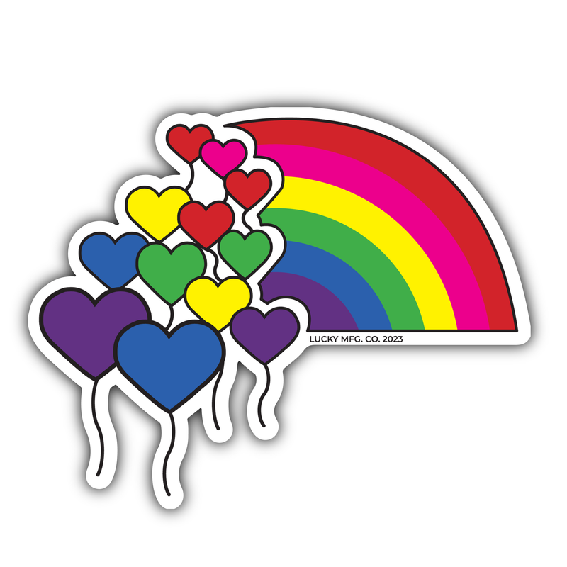 Retro Rainbow Balloons Vinyl Sticker