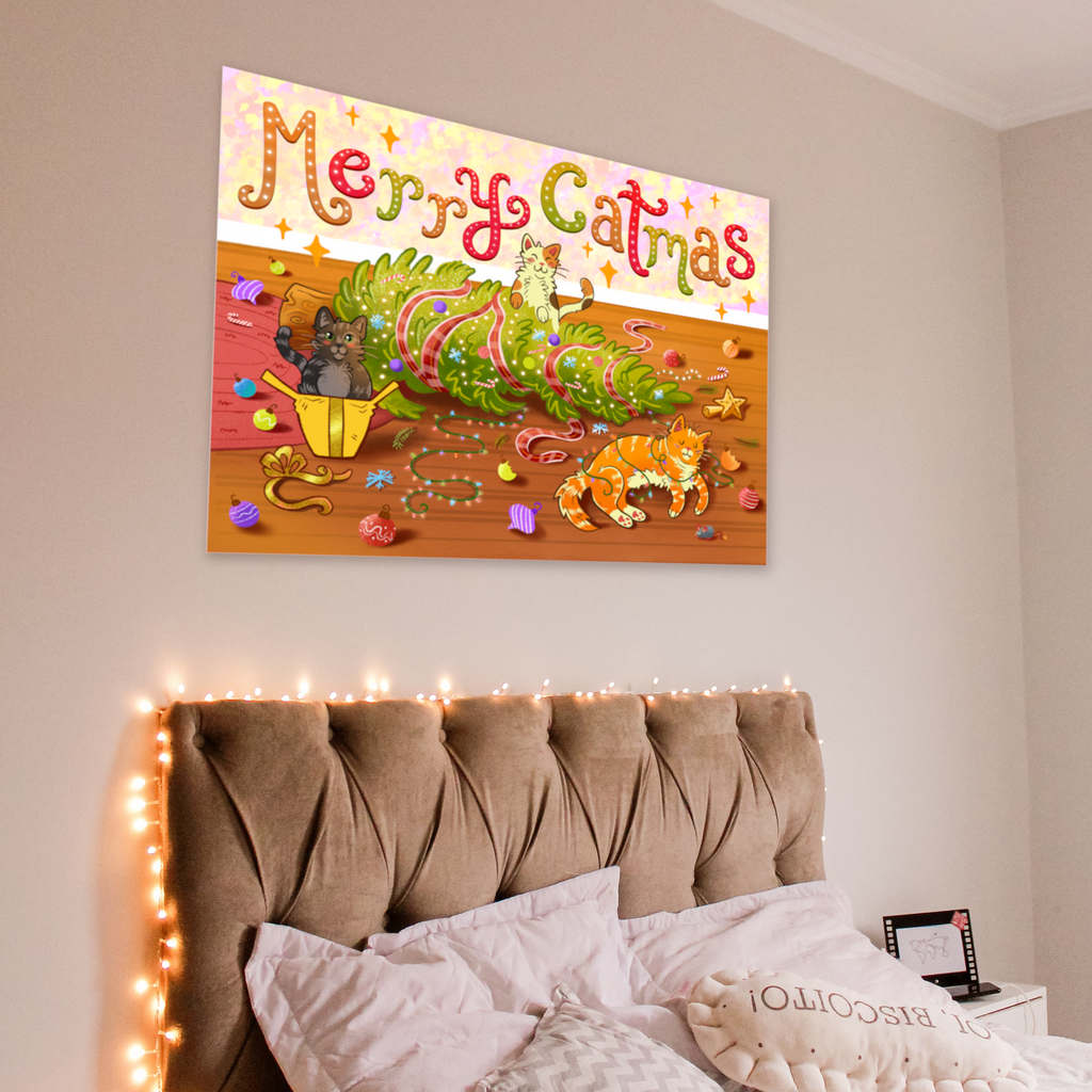 Merry Catmas 28 x 20 Poster