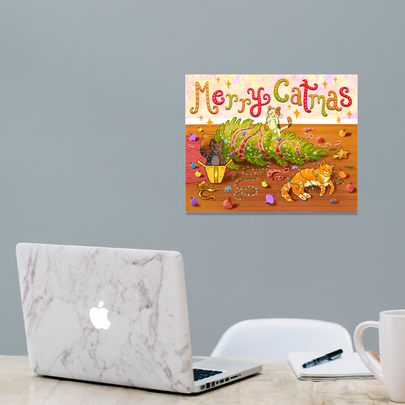 Merry Catmas 8 x 10 Print