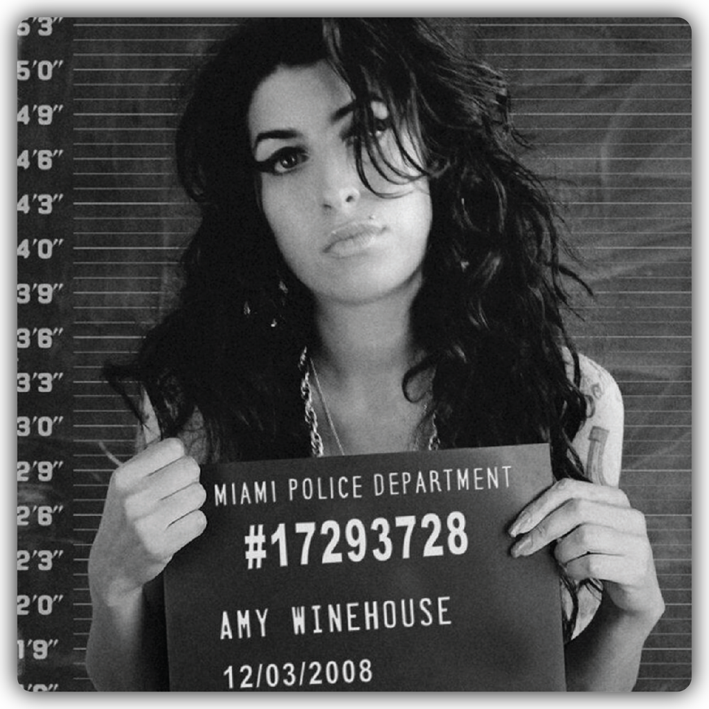 Amy Winehouse Mugshot Sticker