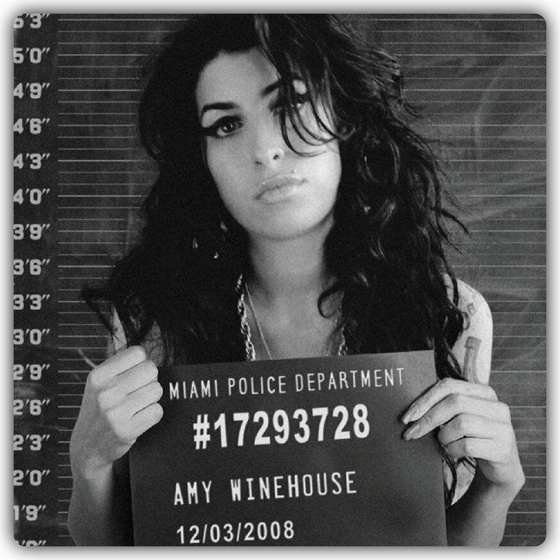 Amy Winehouse Mugshot Sticker