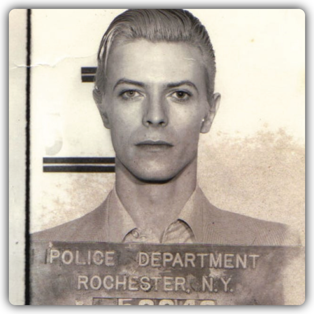 David Bowie Mugshot Sticker