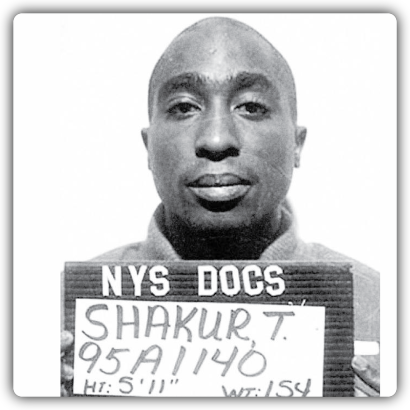 Tupac Shakur Mugshot Sticker