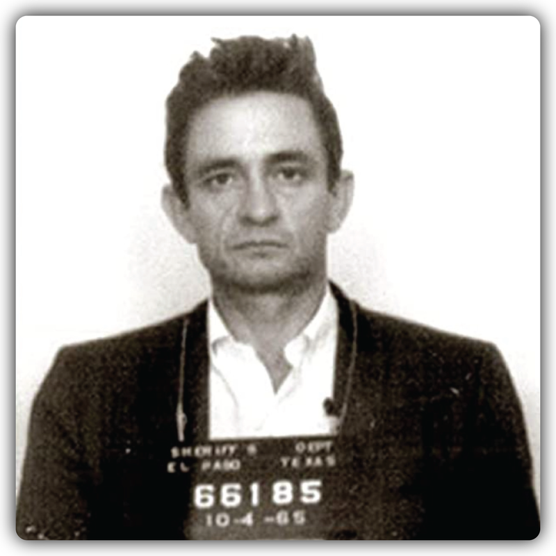 Johnny Cash Mugshot Sticker