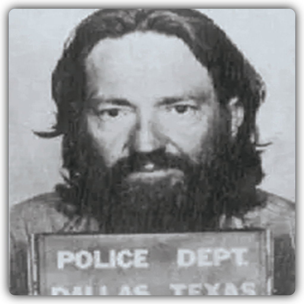 Willie Nelson Mugshot Sticker