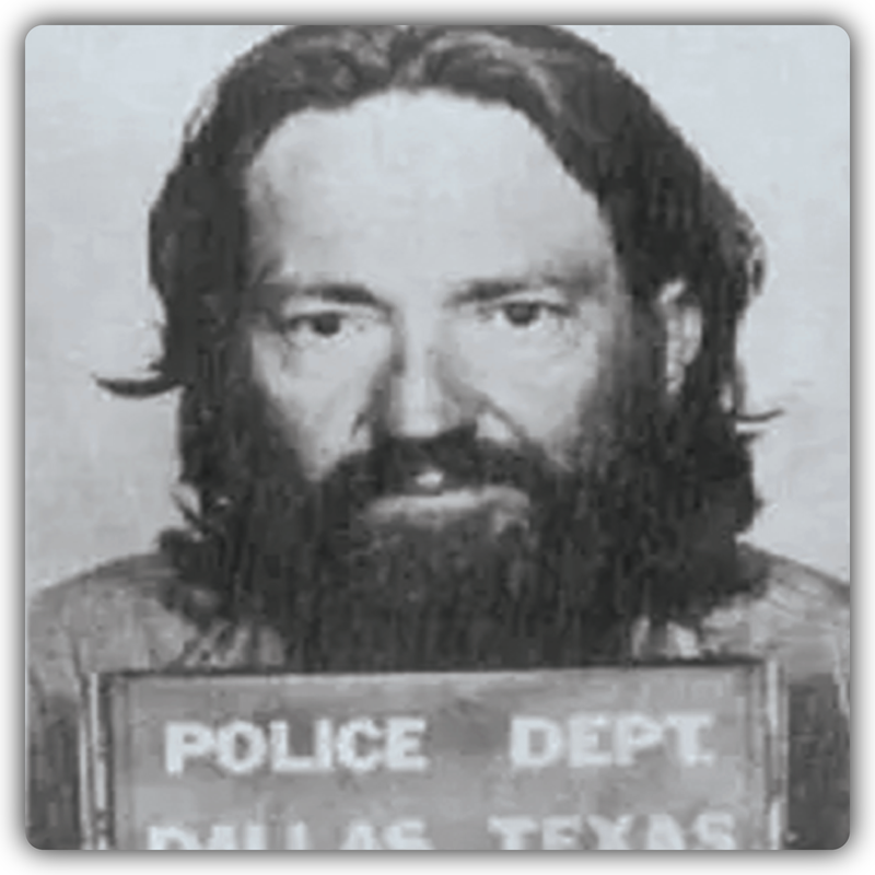Willie Nelson Mugshot Sticker