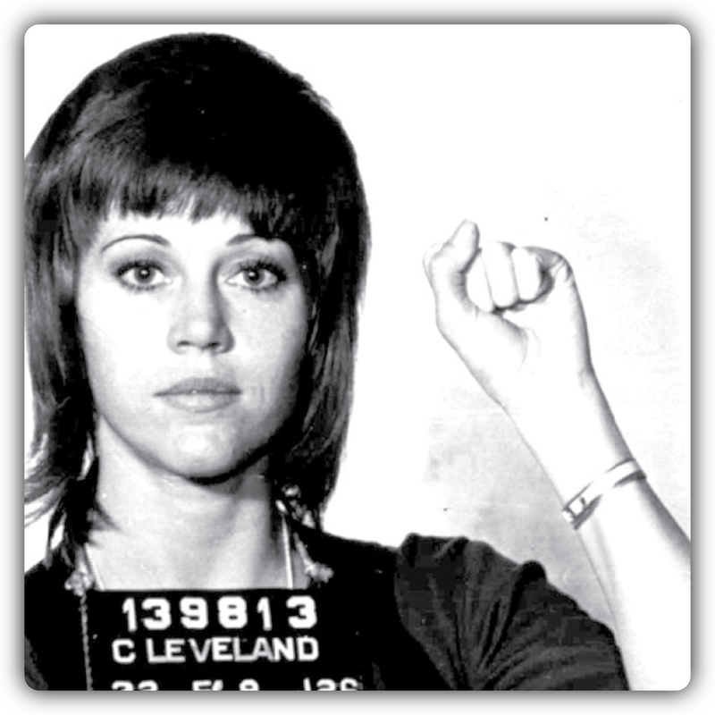 Jane Fonda Mugshot Sticker