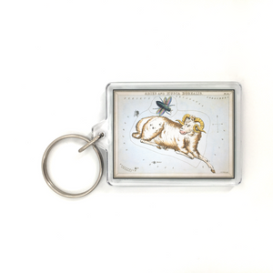 Aries Vintage Illustration Plastic Keychain