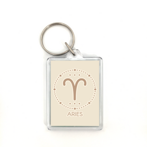 Aries Vintage Illustration Plastic Keychain