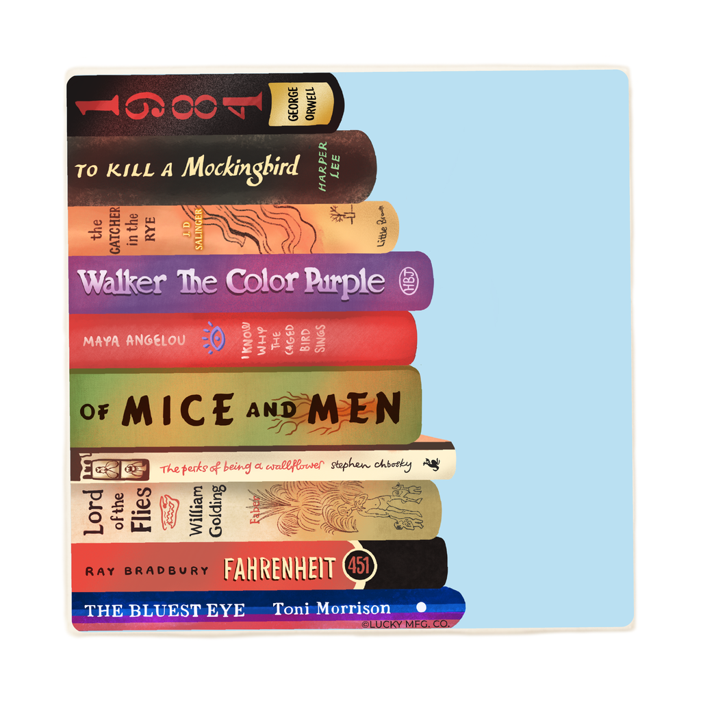 Stack Of Banned Books Coaster