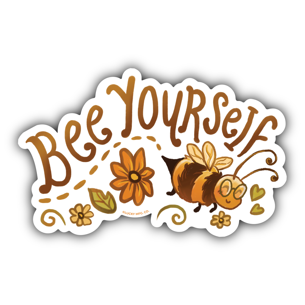 "Bee Yourself" Bumble Bee Vinyl Sticker