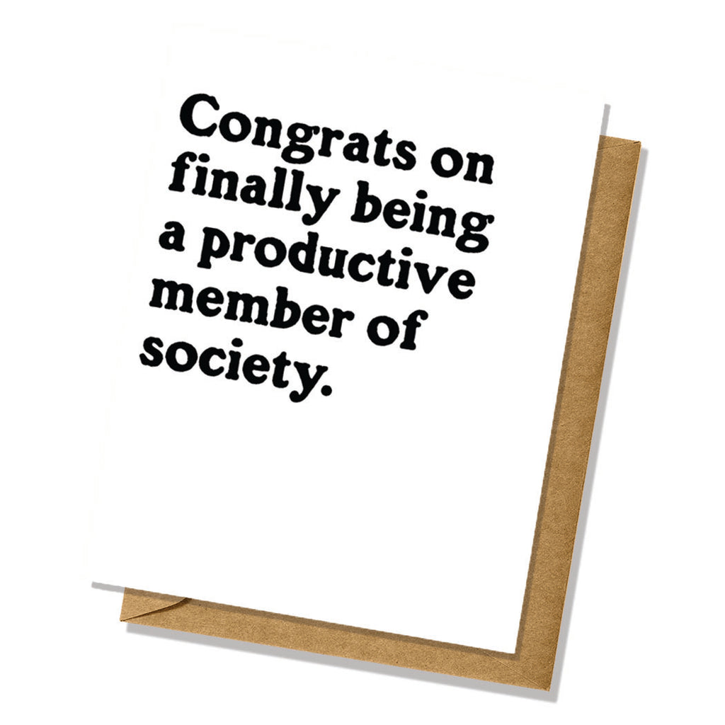Congratulations Card - Being Productive