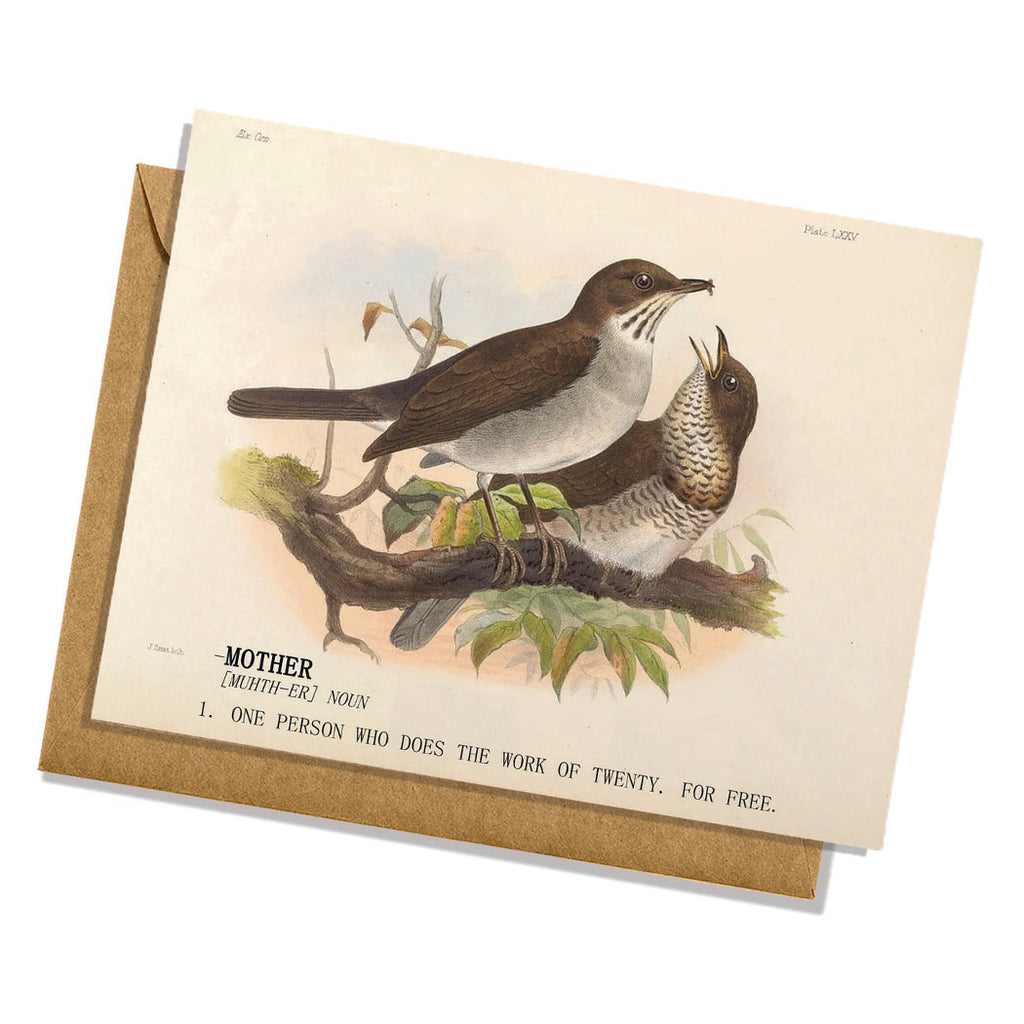 Birds Mother's Day "Does The Work of Twenty" Greeting Card