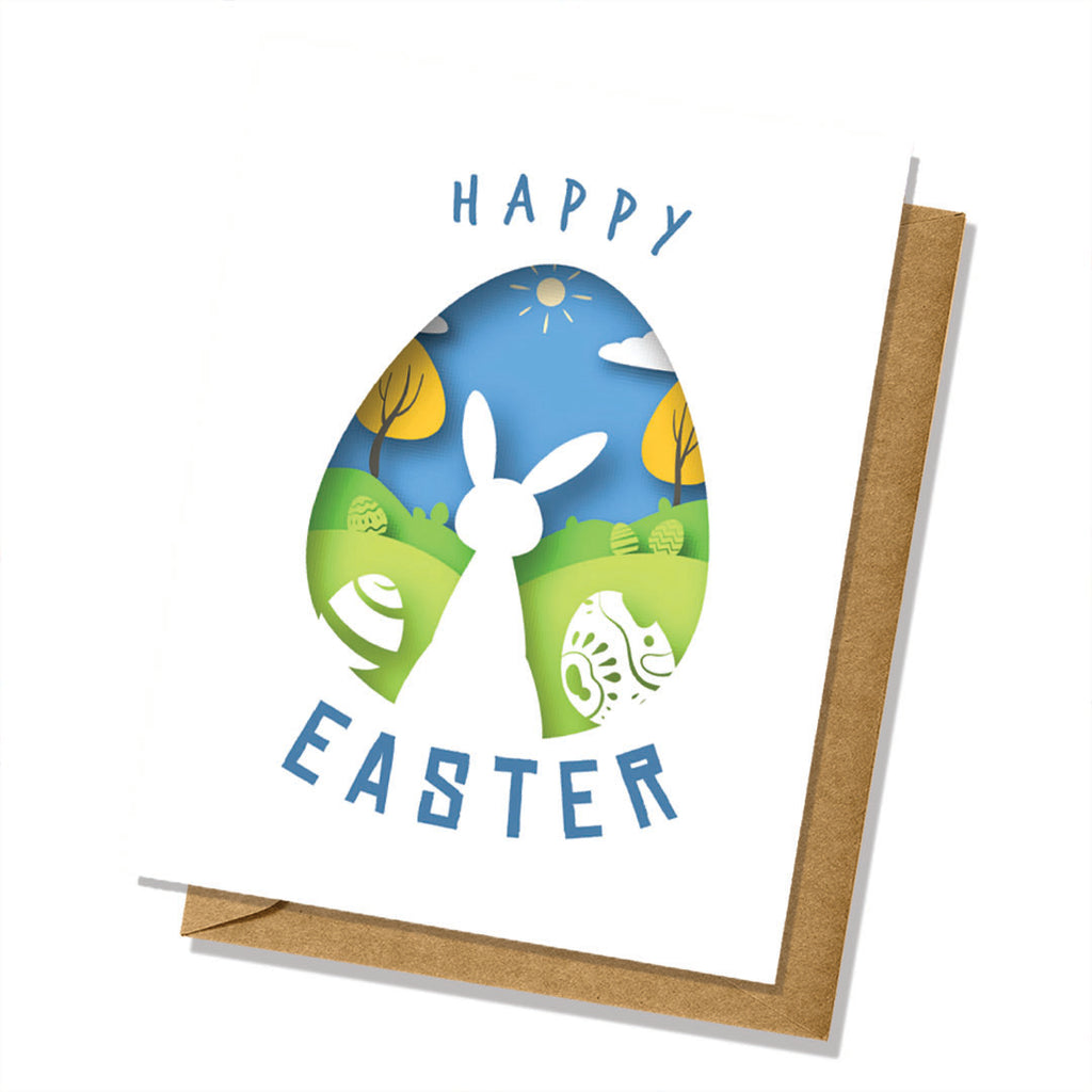 Bunny Spring Scene Easter Card