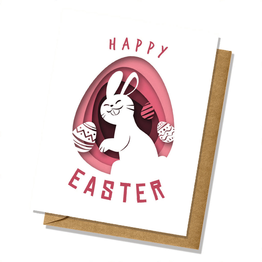 Bunny and Eggs Easter Greeting Card