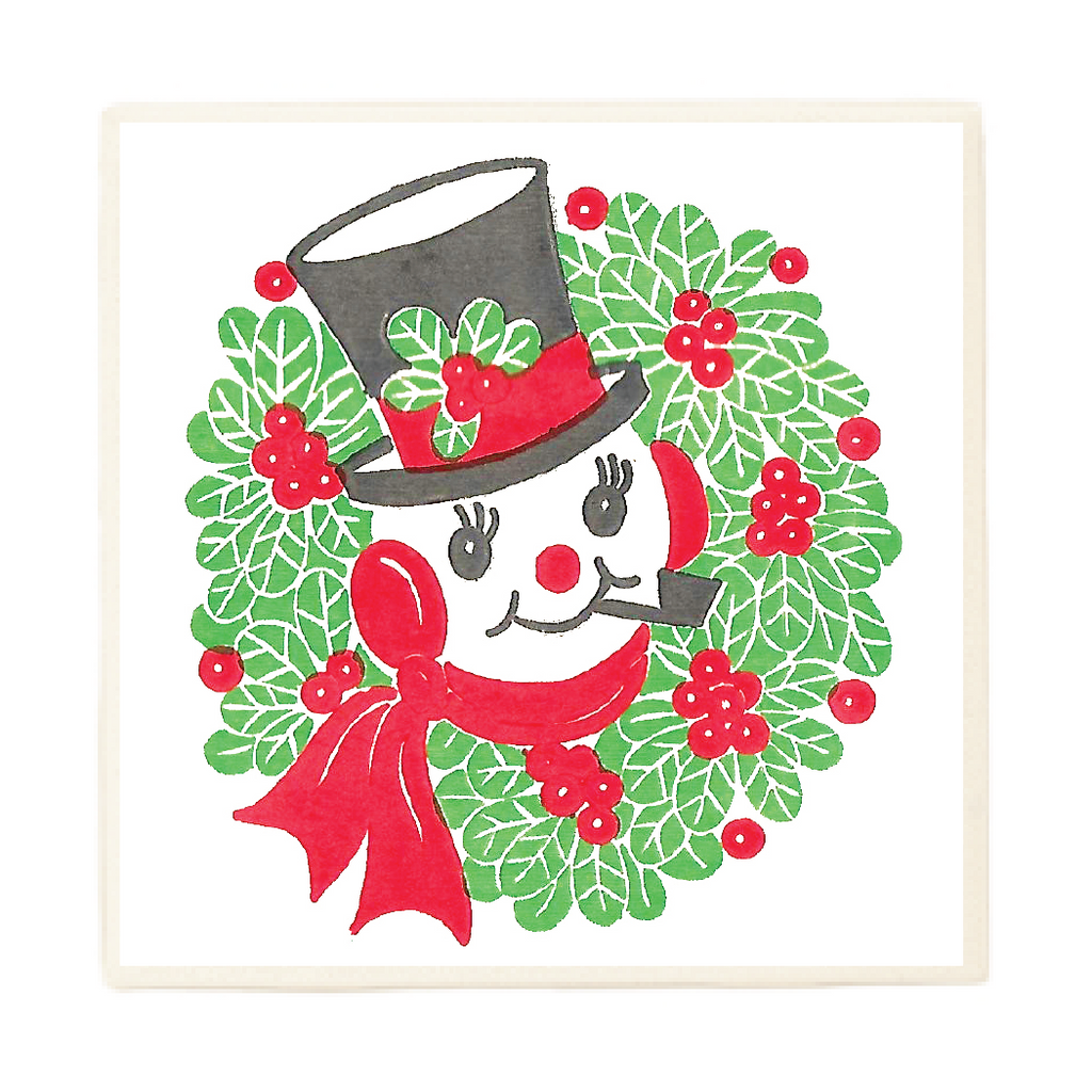 Snowman Wreath Holiday Coaster