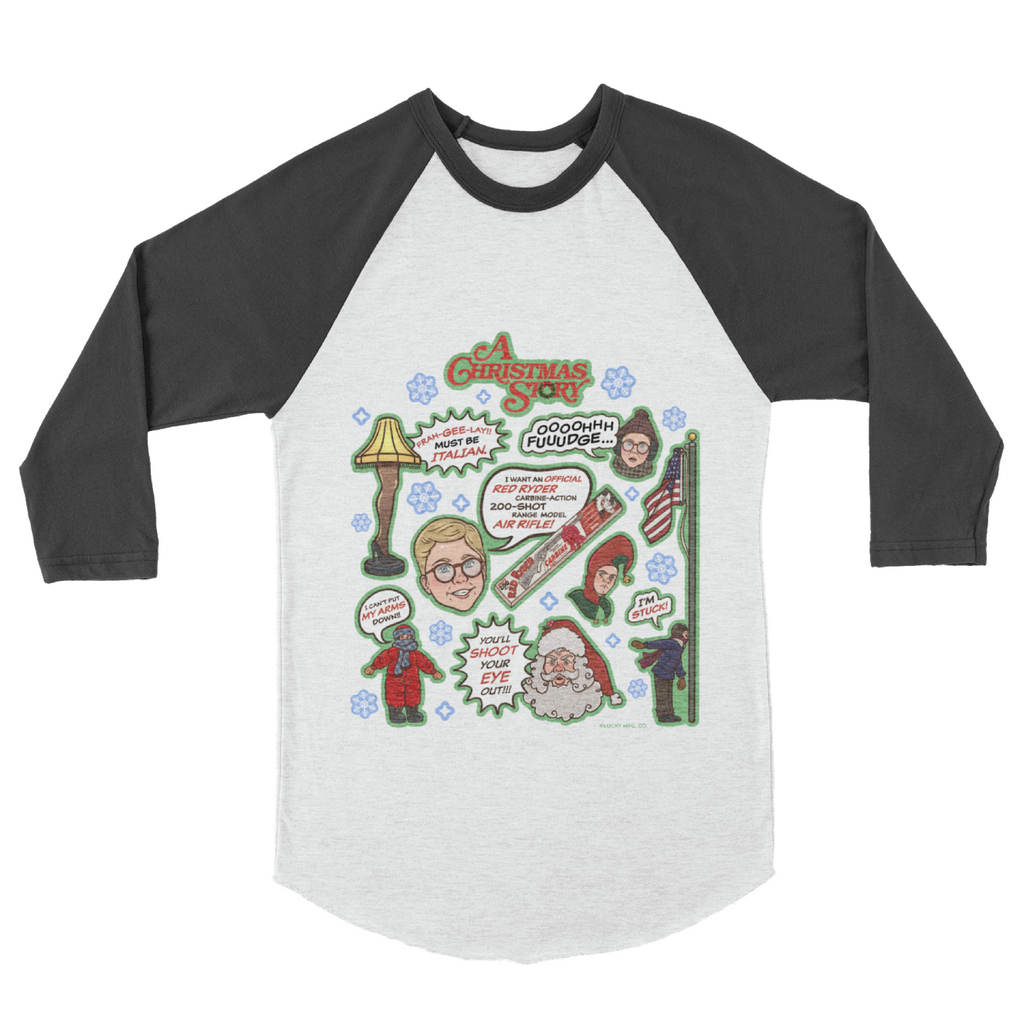 A Christmas Story Quotes Baseball 3/4 Sleeve T-Shirt