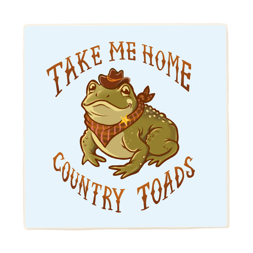 Country Toads Take Me Home Coaster