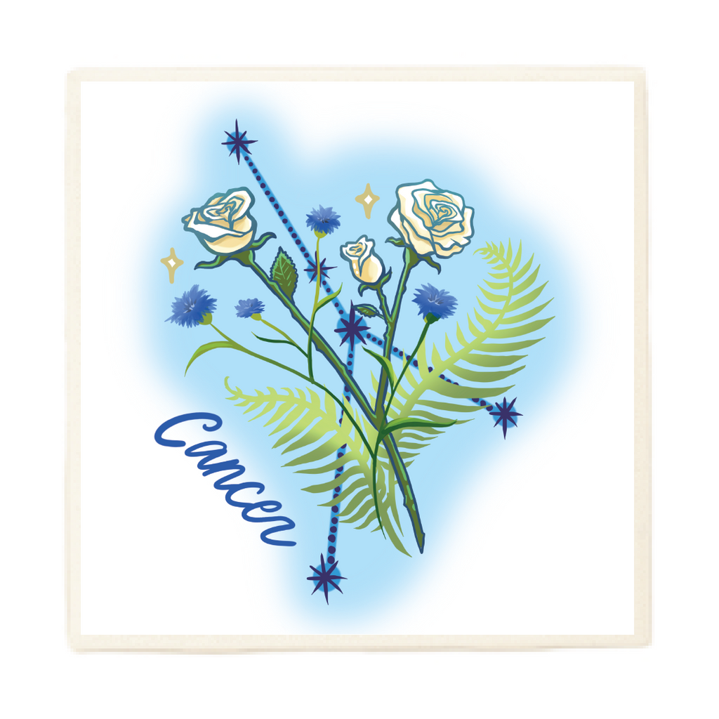 Cancer Zodiac Flower Coaster