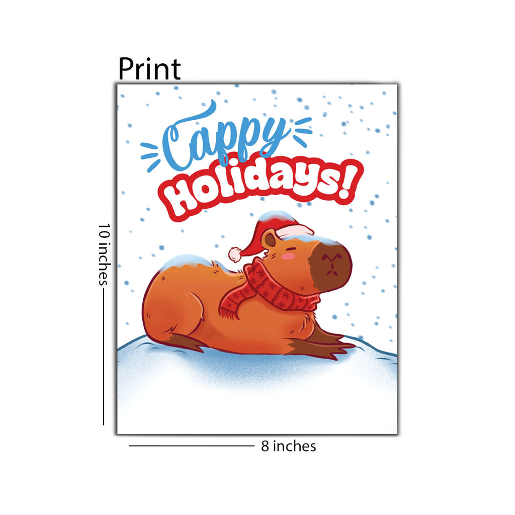 Capybara Cappy Holidays 8 x 10 Print